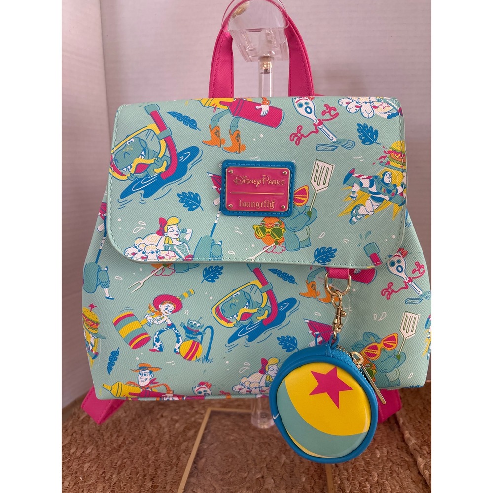 Disney Parks Loungefly Toy Story Summer BBQ Mini Backpack with Coin Purse Blue